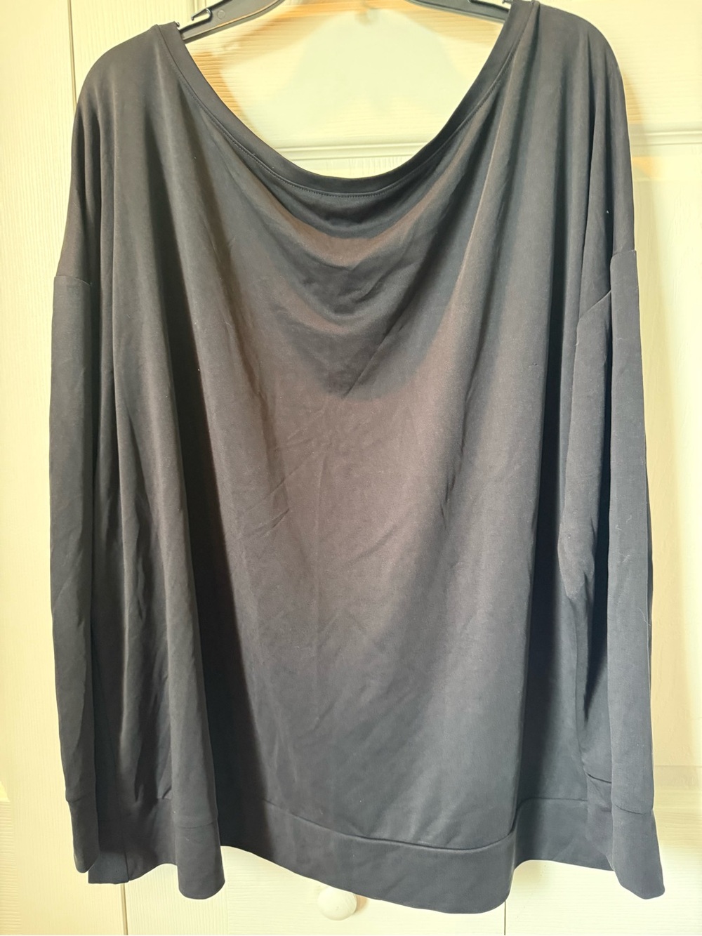 # Fabletics 3X Charcoal Grey Cloud Jersey Off-shoulder Sweatshirt - Picture 5 of 7